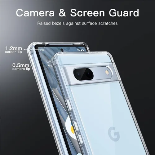 Miniatura 5 de JETech Funda para Google Pixel 7a de 6.1 pulgadas 2023, no se pone amarillenta, a prueba de golpes, funda protectora para teléfono, parte trasera
