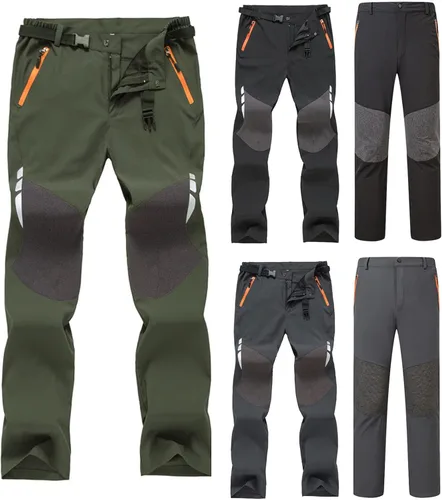 Miniatura 2 de Pantalones de esquí de nieve para hombre, senderismo, impermeables, softshell y bolsillos con cremallera