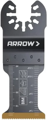 Arrow OSC202-1 - Hojas de sierra oscilantes con revestimiento de titanio para carpintería, paneles de yeso, PVC y metal, universal, se adapta a la