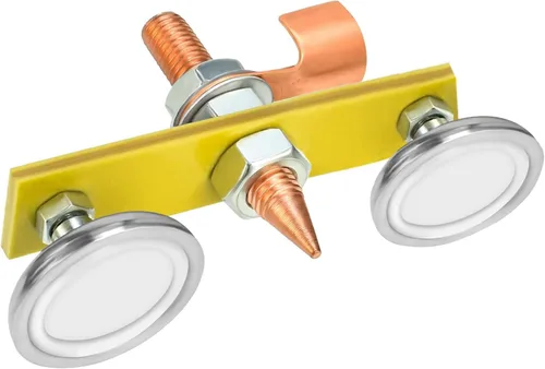 Miniatura 4 de BAYTORY - Herramientas de abrazadera de sujeción magnética de soldadura mejoradas, 2 piezas de cabeza de imán de soldadura gemela, magnetismo fuerte