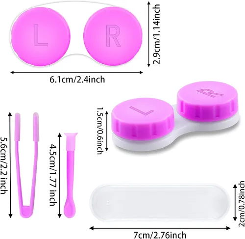 Miniatura 2 de VOCOOL Juego de herramientas portátiles para lentes de contacto de 16 piezas, insertador/removedor y pinzas con punta suave, mini caja de contacto