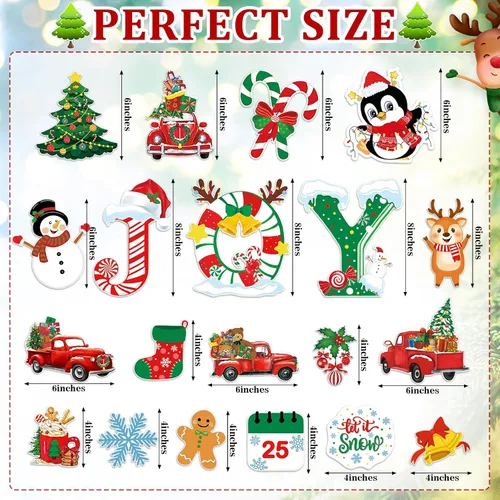 Miniatura 3 de 20 imanes de Navidad para nevera, imanes de decoración de puerta de garaje de Navidad, imanes magnéticos decorativos para nevera para automóvil