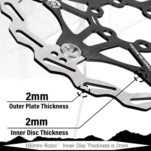 Miniatura 2 de BUCKLOS Rotor de freno de disco flotante de 6.299 in, 7.087 in y 7.992 in, rotores de frenos MTB de acero inoxidable con 6 pernos, rotor de disco