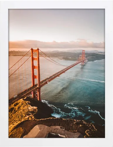 Miniatura 22 de Golden State Art, Marco de fotos de 8 x 24 pulgadas, madera maciza negra con vidrio templado, marco de 8 x 24 pulgadas para pared de galería