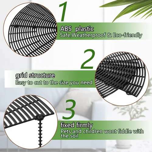 Miniatura 3 de Newtay 2 fundas protectoras de suelo para macetas, protectores de flores cortables contra animales, gatos, ardillas, tapones para excavar plantas