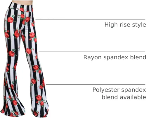 Miniatura 34 de ShopMyTrend - Pantalones de yoga largos con piernas anchas y acampanadas estilo palazzo, con cintura alta, para mujer