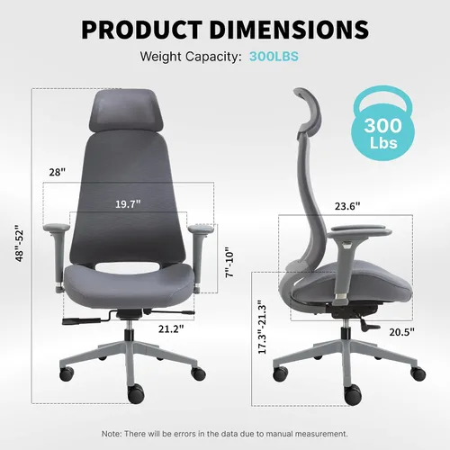 Miniatura 2 de Silla de oficina ergonómica de malla con respaldo en forma de S, reposabrazos ajustables 4D, profundidad de asiento deslizante, reposacabezas fijo