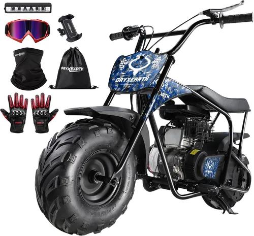 Miniatura 7 de Oryxearth Mini bicicleta para niños, 105 CC de 4 tiempos para niños, a gasolina, con bolsillo todoterreno con aprobación de la EPA, soporta