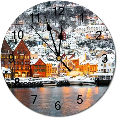 Miniatura 12 de Reloj de pared silencioso sin tictac de PVC, paisaje con hermosa puesta de sol en el campo C, funciona con pilas, 10 pulgadas (9.8 in), reloj