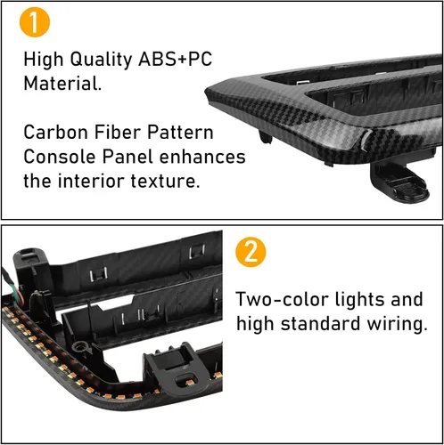 Miniatura 5 de Jaronx Compatible con Panel de Consola LED BMW Luz Ambiental para Serie 3 F30 F31 Serie 4 F32 F33, Panel de Control de Radio AC Luces Ambientales