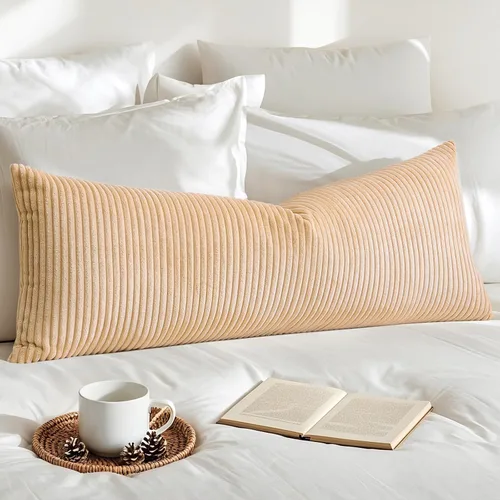 Miniatura 28 de Artscope Fundas de Almohada de Pana a Rayas Acogedoras Súper Suaves Decorativas Oblongas Fundas de Almohada Decorativa Funda de Cojín para Sofá