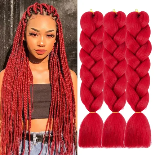 Miniatura 15 de Beige (613#) 6 paquetes de cabello trenzado de 24 pulgadas, de fibra sintética, sin picazón, extensiones de cabello para trenzar jumbo, textura