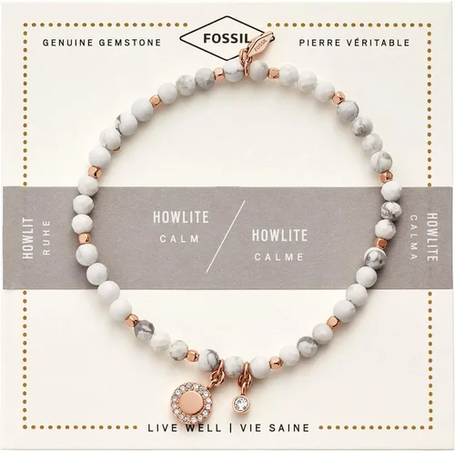 Miniatura 2 de Fossil Pulsera de cuentas de acero inoxidable en tono oro rosa para mujer