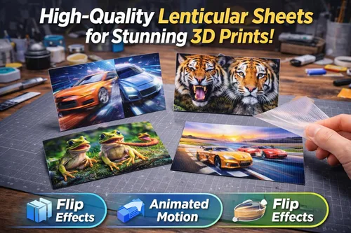Miniatura 7 de Lámina lenticular de 17 x 13 pulgadas, parte trasera adhesiva 50LPI (5 hojas), lámina lenticular transparente en blanco, retrato, trucos de magia