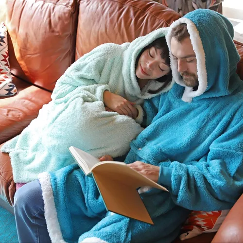 Miniatura 6 de Catalonia Sudadera extragrande tipo manta con capucha, sudadera de forro polar para descansar, regalo para adulto, mujer, hombre, niños, esposa