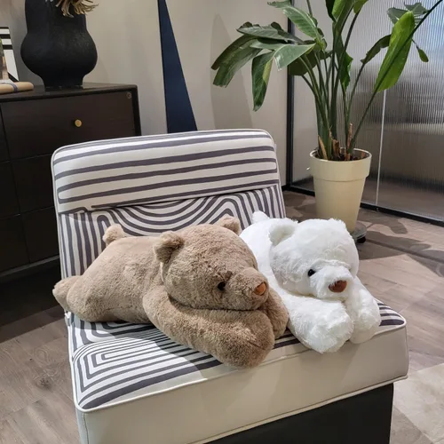 Miniatura 4 de FoxVilla Oso de 4 libras de peluche con peso, peluches de felpa con peso de 24 pulgadas para adultos, lindo peluche suave con peso para lanzar