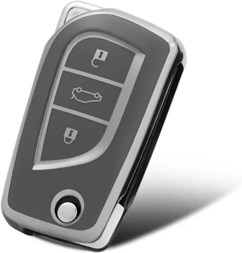 Miniatura 13 de Compatible con funda para llavero Toyota con patrón dorado, TPU suave, protección de 360 grados, para llave inteligente Fortuner Tundra Camry RAV4