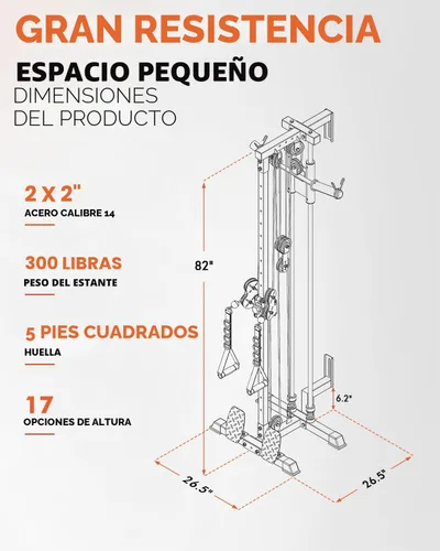 Miniatura 8 de Mikolo Wall Mount Cable Station, Cable Crossover Machine with Dual Pulley System and 19 Adjustable Positions for Home Gym Fitness Equipment Dorado