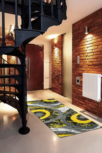 Miniatura 19 de Yafa Home Fashion Alfombra moderna y contemporánea con diseño de remolinos, lujosa, elegante y moderna (negro/gris, 2 pies x 3 pies)