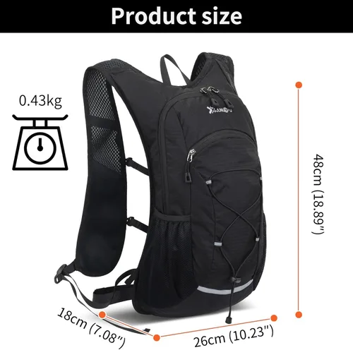 Miniatura 5 de DOJUNS Mochila de senderismo ligera Mochila de viaje 20L impermeable Mochila de senderismo Mochila de camping para hombres y mujeres (negro)
