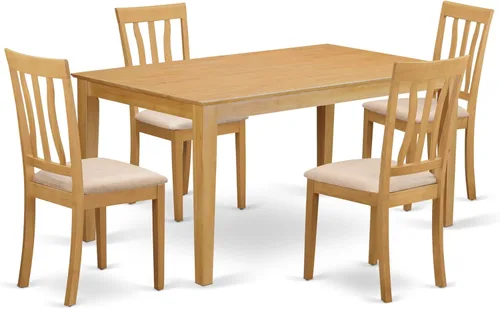 Miniatura 8 de East West Furniture CAAN5-CAP-C - Juego de comedor de 5 piezas que incluye una mesa de comedor rectangular y 4 sillas de cocina tapizadas de tela