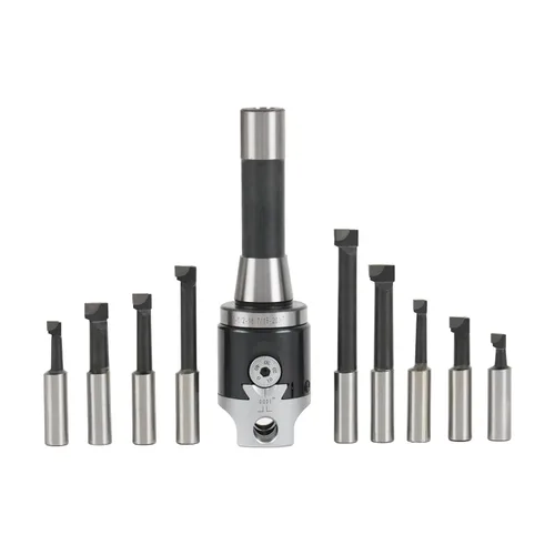Miniatura 5 de HFS (R) Juego de cabezal de mandrinado de 2", juego de barras de mandrinar de carburo de 1/2", 9 piezas, fresado