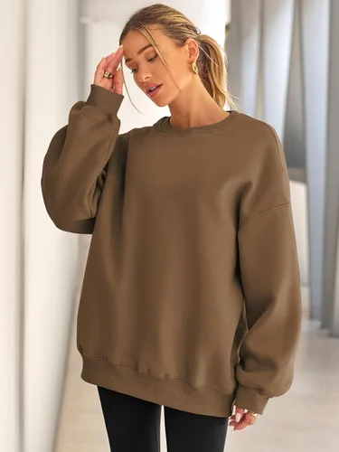 Miniatura 3 de EFAN - Sudaderas extragrandes para mujer, de vellón con capucha y cuello redondo, suéteres informales y cómodos, ropa de moda para otoño