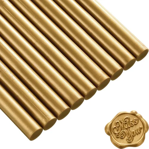 Miniatura 13 de Nuanchu 15 varillas de cera para sellado de pistola de pegamento para sello de cera retro vintage y letras, ideal para invitaciones de boda, sobres