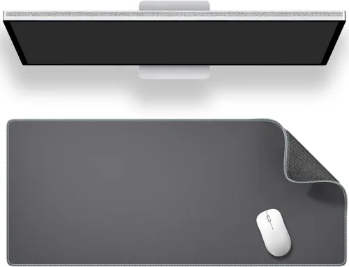 Miniatura 17 de ALOANES - Alfombrilla de escritorio negra impermeable, alfombrilla grande para mouse con alfombrilla extendida, con base antideslizante, borde