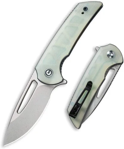 Miniatura 9 de CIVIVI Odium - Cuchillo plegable pequeño – Hoja D2 negra lavada a la piedra de 2.65 pulgadas, mango G10, pivote de rodamientos de bolas, cuchillo
