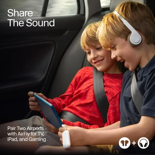 Miniatura 6 de Twelve South AirFly Pro Adaptador Transmisor/Receptor Bluetooth Inalámbrico para 2 Auriculares, Compartir Audio, Compatible con Jack Auxiliar