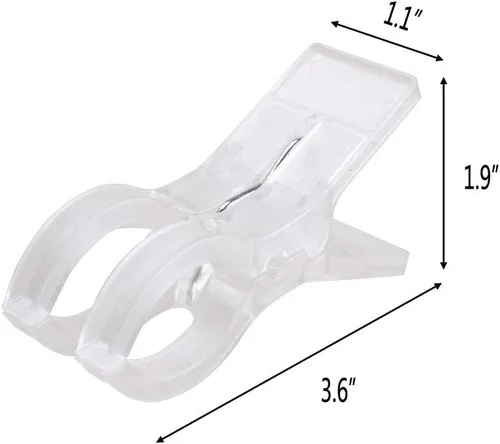 Miniatura 2 de WARMBUY Clips para toallas de plástico transparente, paquete de 8