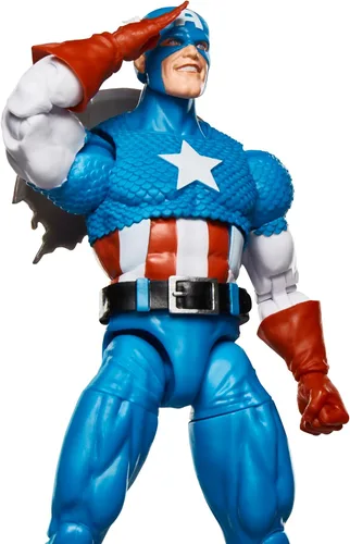 Miniatura 3 de Marvel Legends Series Capitán América, Avengers Retro Marvel Comics Secret Wars Figura de acción coleccionable de 6 pulgadas con escudo