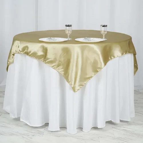Miniatura 16 de Efavormart Paquete de 5 Sobremanteles Cuadrados de Satén de 60" para Decoraciones de Mesa de Bodas, Catering y Fiestas, Cubierta de Mantel Negro