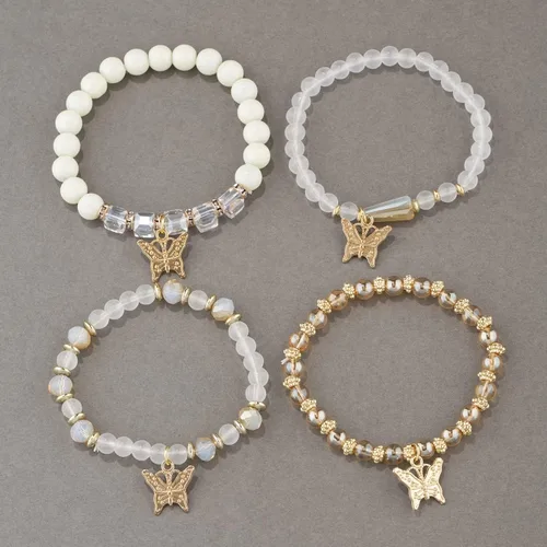 Miniatura 5 de Pingyongchang Pulseras bohemias para mujer, estilo bohemio, multicapa, con cuentas doradas, apilables, elásticas, hechas a mano, multicolor