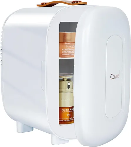 Miniatura 12 de Caynel - Minirrefrigerador termoeléctrico portátil (4 L/6 latas), CA/CC, enfriador y calentador para cosméticos, alimentos, bebidas y maquillaje