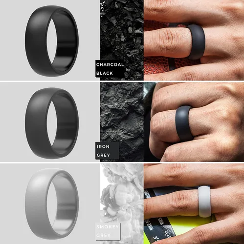 Miniatura 2 de ThinderFit - Anillo de boda de silicona para hombre y mujer 1132pulgadas de ancho 332pulgadas de grosor
