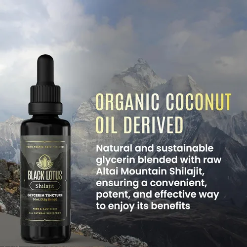 Miniatura 7 de Black Lotus - Tintura líquida de resina Shilajit pura, 1.7 fl oz, 100% Shilajit natural puro para hombres y mujeres con aminoácidos, 175 mg de ácido