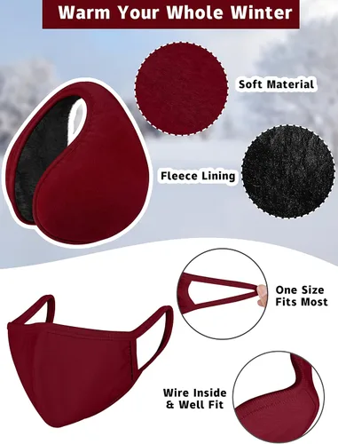 Miniatura 4 de Motarto Conjunto cálido de invierno, gorro de punto, bufanda y guantes calentadores de oídos, para hombres y mujeres, cubierta cálida para clima frío