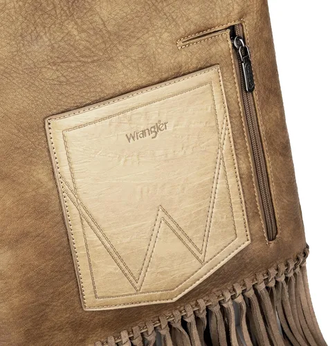 Miniatura 3 de Wrangler - Bolso de cuero con flecos para mujer, bolso hobo occidental, color turquesa, bolso de hombro