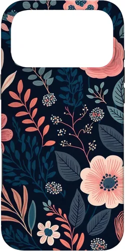 Miniatura 21 de Boho Navy Blue and Pink Floral Botanical Pattern Flower Art Case for iPhone 17