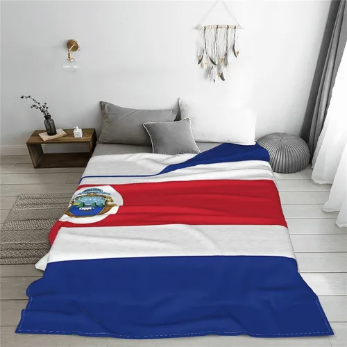 Miniatura 6 de Bonita manta de bandera de Costa Rica súper suave de 60 x 50 pulgadas para cama, sofá, silla, campamento, sala de estar y oficina Bandera de Costa