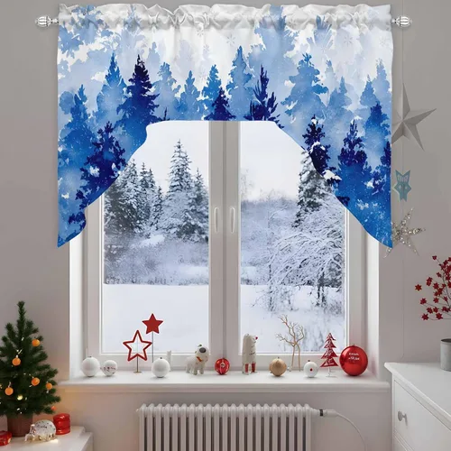 Miniatura 15 de Cortinas de Gnomos de San Valentín con Cenefa para Cocina, Cortinas con Bolsillo para Barra para Dormitorio, Sala de Estar, Baño, Cafetería, Negro
