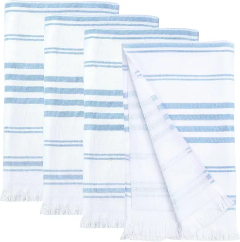 Miniatura 12 de Ample Decor Toallas de mano de algodón de 16 x 28 pulgadas, estilo turco, de secado rápido, toallas multiusos de cocina y baño, certificado Gris
