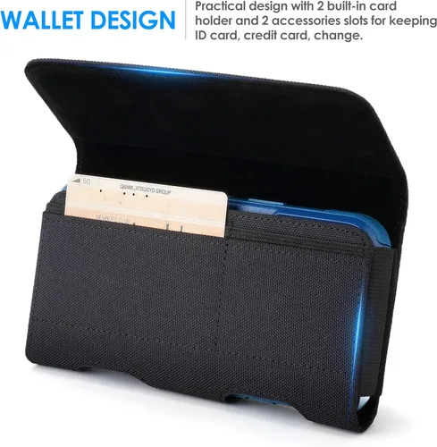 Miniatura 4 de Mopaclle Funda Tipo Holster de Nylon para Teléfono con Clip para Cinturón para iPhone 17 Pro / 17, iPhone 16 Pro 16, 15 Pro 15, iPhone 14, 14 Pro