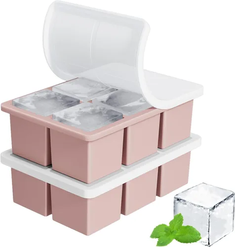 Miniatura 11 de Bandeja grande para cubitos de hielo para whisky: FDDBI Molde grande cuadrado para cubitos de hielo para cóctel - Paquete de 3 bandejas de silicona
