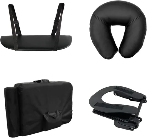 Miniatura 6 de Mesa de masaje portátil profesional prémium con cojín de lujo de 3.5 pulgadas de grosor (negro)