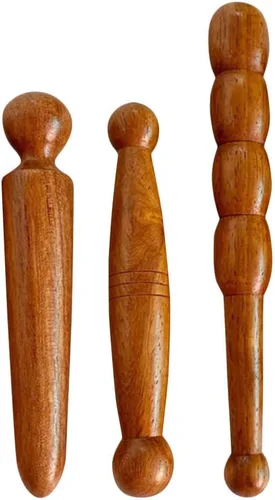 HEALLILY Barra de masaje de pies, paquete de 3 herramientas de reflexología de madera para acupresión de pies y alivio del dolor, diseño compacto de