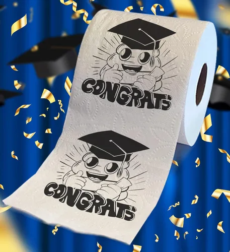 Miniatura 2 de Printed TP Congrats - Papel higiénico impreso para regalo, divertido rollo de papel higiénico para bromas, sorpresa, decoración de baño, regalo