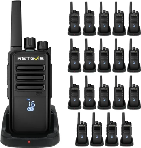 Retevis RT68H Walkie Talkies de largo alcance, radio bidireccional recargable, visualización, facilidad de uso, pantalla LED oculta, cerradura de